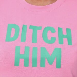NWT Juicy Couture “Ditch Him” Baby Tee Crop Short Sleeve Size M